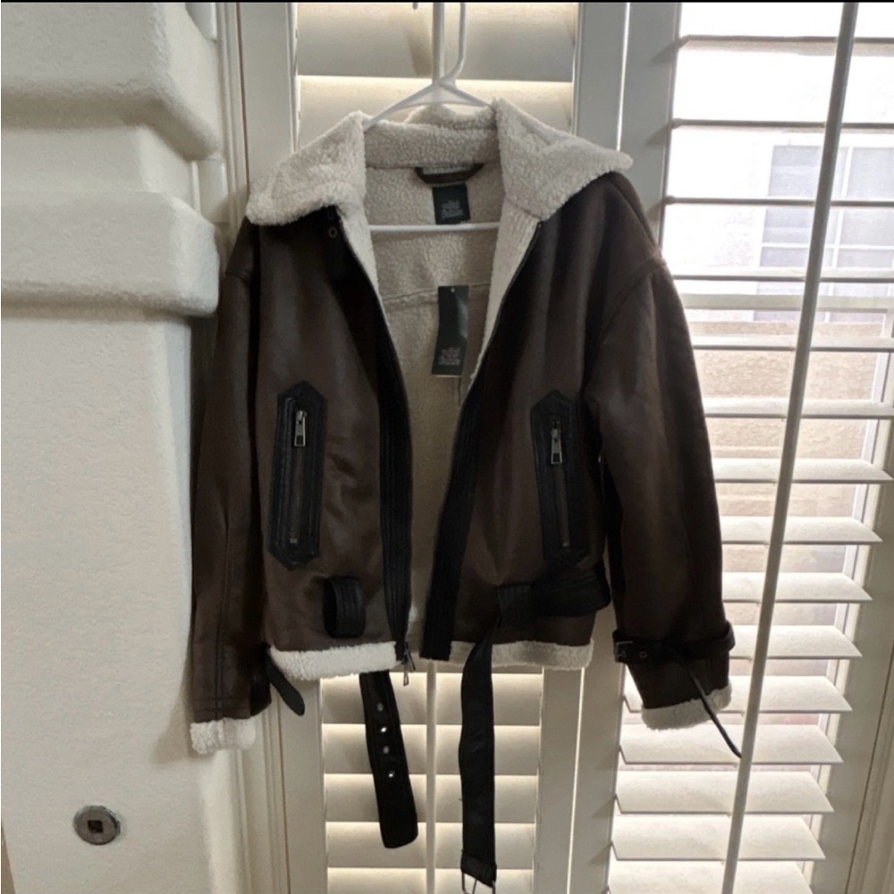 Wild Fable Cream Shearling Jacket